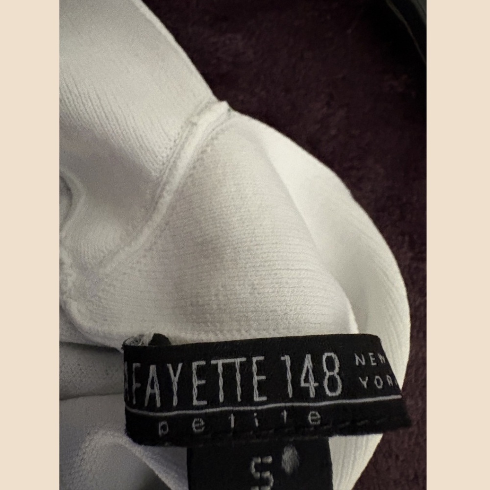 ❤️Lafayette 148 New York White Three-Quarter Sleeve Top, Size Small - Picture 6 of 6